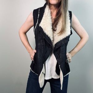 PLASTIC ISLAND Faux Leather Moto Style Vest size XS